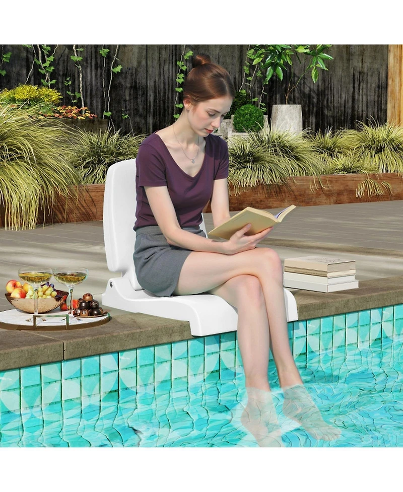 Gouun Foldable Pool Lounge Chair with Drainage Holes and Carry Handle