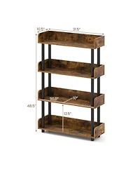 Gouun 4-Tier Industrial Open Bookcase with Anti-Tipping Kit