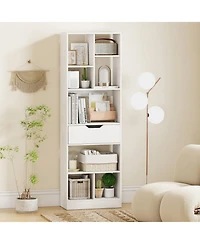 Gouun 61-Inch Tall 8-Cube Bookcase with Drawer