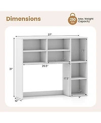 Gouun Desktop Bookshelf with 7 Cubbies and 3 Adjustable Shelves
