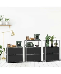 Mega Casa 3-Tier Storage Cabinet Metal Shelving Unit – Multi-Functional Kitchen Organizer, White