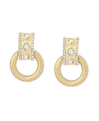 Steve Madden Faux Stone Ring Doorknocker Earrings