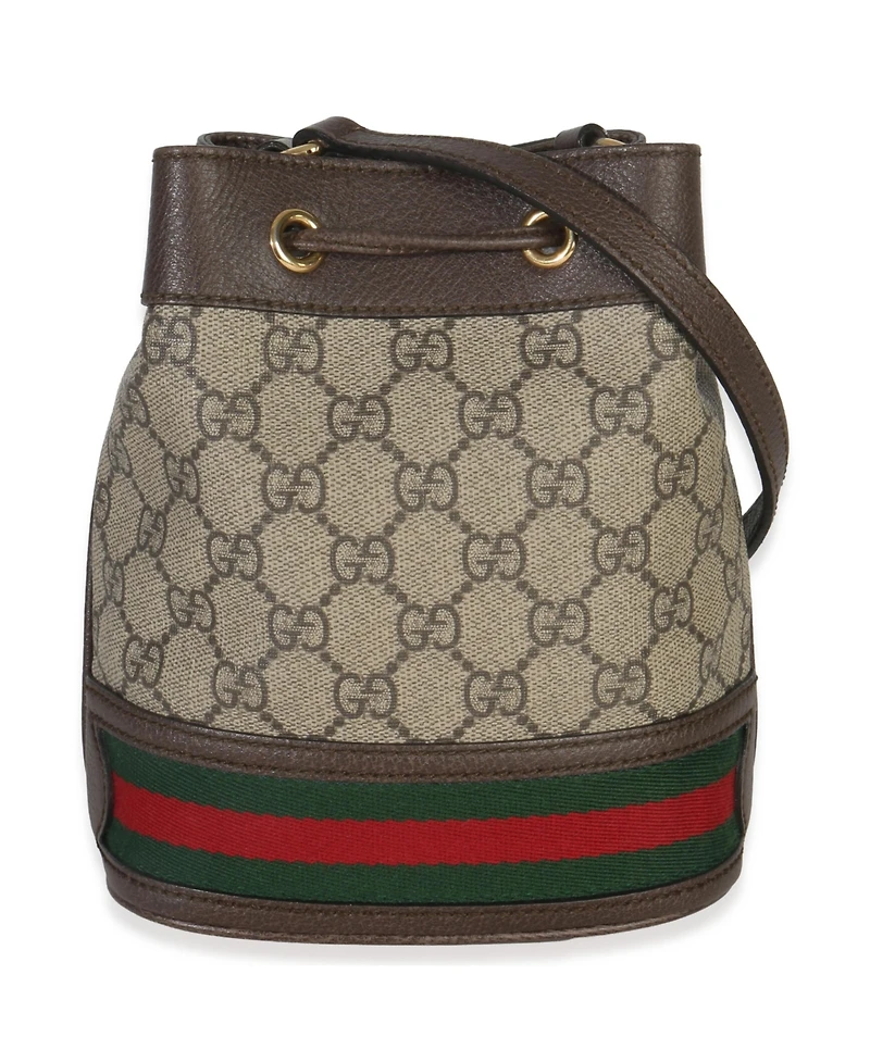 Pre-Owned Gucci Beige Gg Supreme Canvas Ophidia Mini Bucket Bag