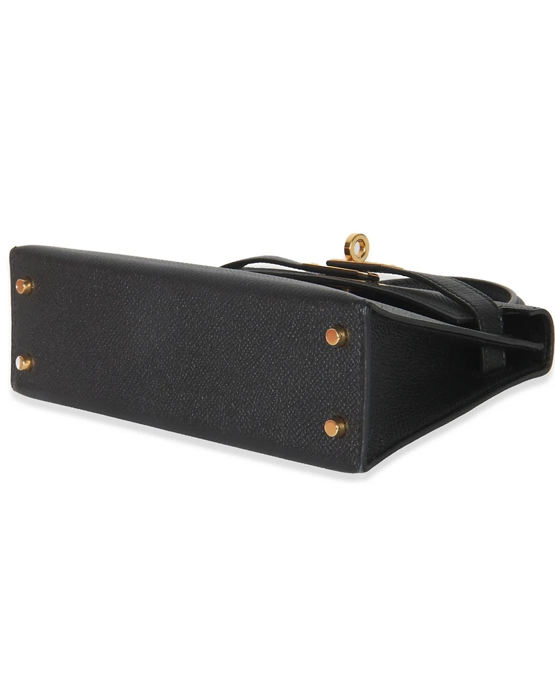 Pre-Owned HERMES Black Epsom Sellier Mini Kelly Ii 20 Ghw