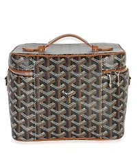 Pre-Owned Goyard Gold Black Goyardine Canvas Muse Vanity Case
