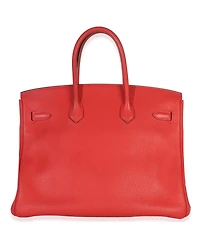 Pre-Owned HERMES Rouge Casaque Togo Birkin 35 Phw