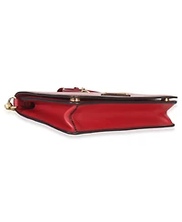 Pre-Owned Prada Red Saffiano Triangle Logo Mini Crossbody