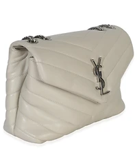 Pre-Owned Saint Laurent Beige Quitlted Calfskin Small Loulou Bag