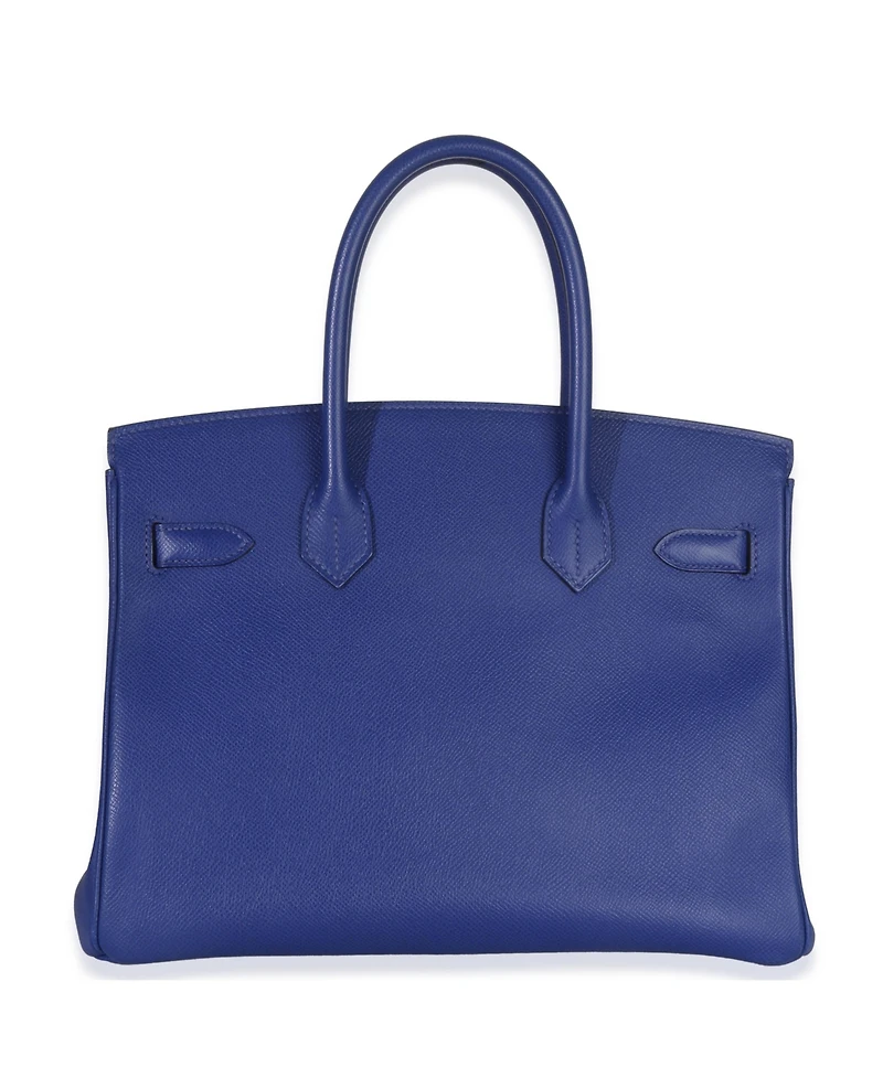 Pre-Owned HERMES Bleu Electrique Epsom Birkin 30 Phw