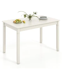 Sugift 48-Inch Wooden Dining Table for 4 People Rectangular Kitchen Table with Rubber Wood Legs