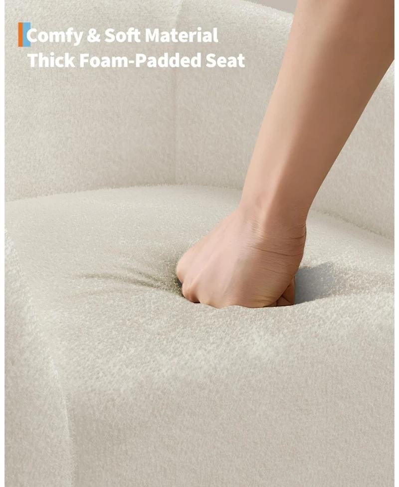 gaomon Accent Barrel Chair Boucle Club Chair Furry Sherpa Armchair Suitable for Living Room Bedroom Reception Room Office.