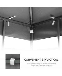Clihome Outdoor Patio Gazebo Replacement Canopy, Double Tiered Tent Roof Top Cover Only