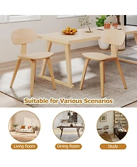 Gymax Modern Dining Chair Set of w/Wide Seat and Curved Backrest Adjustable Foot Pads