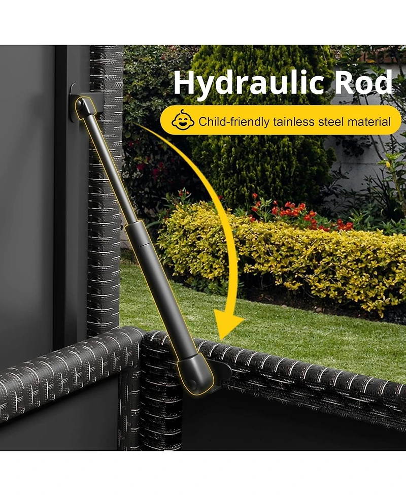 gaomon 185 Gallon All-Weather Wicker Deck Box for Outdoor Storage