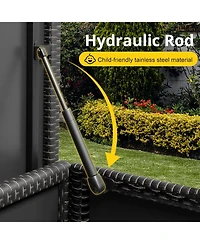 gaomon 185 Gallon All-Weather Wicker Deck Box for Outdoor Storage