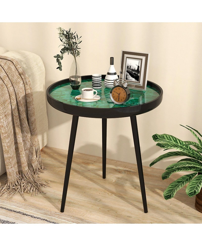 Slickblue Modern Coffee End Table Sea Shell Design Mid Century