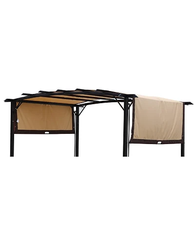 Clihome Canopy Replacement Top, Polyester Waterproof Uv-Resistant Awning for Curved Pergola Structure