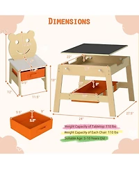 Sugift Toddler Table and Chairs Five in One Art Desk with Boards