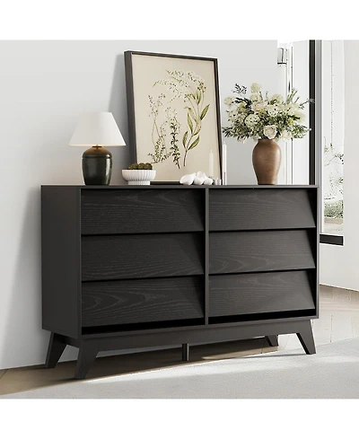 gaomon 6 Dresser for Bedroom, 47" Wide Dresser, Freestanding Horizontal Drawer with Storage