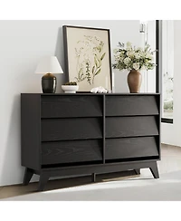 gaomon 6 Dresser for Bedroom, 47" Wide Dresser, Freestanding Horizontal Drawer with Storage