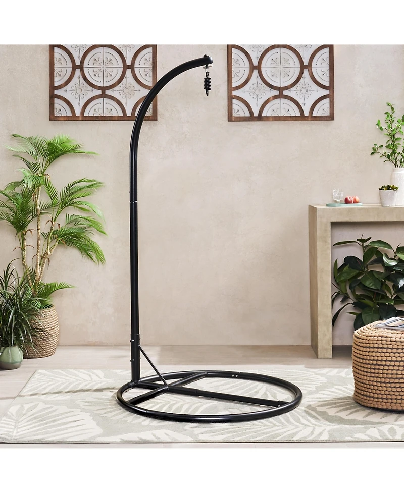 Flynama Iron Hanging Chair Bottom Stand with Safety Belt Indoor Outdoor Use