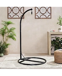 Flynama Iron Hanging Chair Bottom Stand with Safety Belt Indoor Outdoor Use