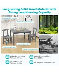 Sugift Wooden Kids Table and Chairs Set with Anti Slip Foot Pads