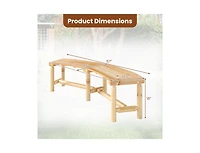 Slickblue Outdoor Curved Wood Bench Backless Fire Pit Seating