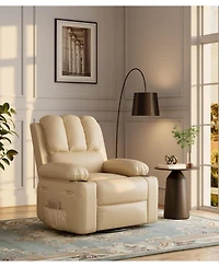 gaomon Manual Recliner Chair for Adults, Pu Leather Single Sofa with Extra-Wide Seat and Ergonomic Support for Living Room and Bedroom