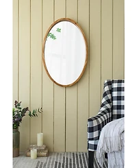 Busdays 24" x 36" Oval Wall Mirror with Wood Frame, Farmhouse Wood Mirror for Bathroom Entryway Console Lean Against Wall