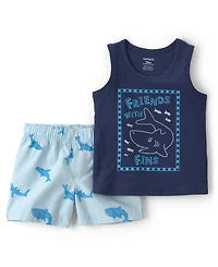 Carter's Baby Boys' Shark Tank Top and Shorts, 2-Piece Set