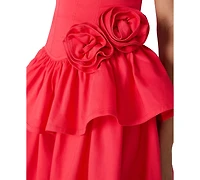 Steve Madden Juniors' Square Neck Tiered Mini Cotton Dress