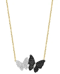Effy Collection White Diamond (1/4 ct. t.w.) & Black Diamond (3/8 ct. t.w.) Necklace in 14k Yellow Gold