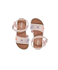 Bebe Little Girls Sandals Cute Fashion Flat and Summer Shoes with Ankle Strap
