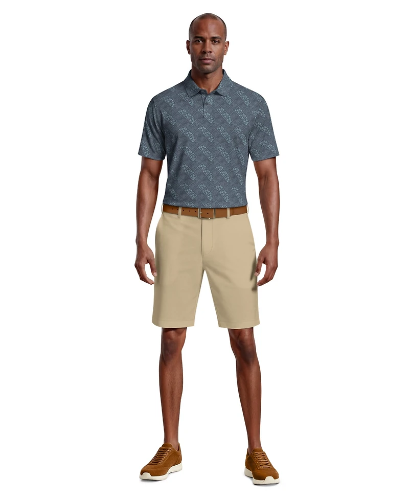 Pga Tour Men's Tropical Argyle Print Golf Polo