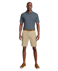 Pga Tour Men's Tropical Argyle Print Golf Polo