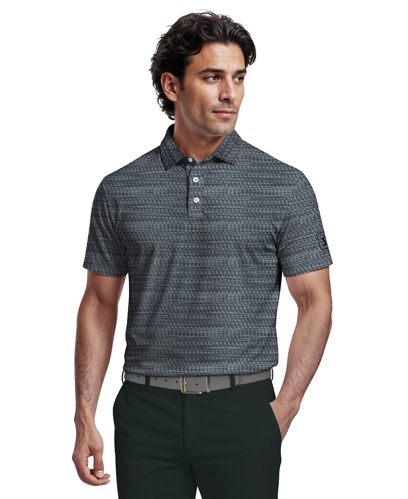 Pga Tour Men's Jacquard Micro Golf Polo Shirt
