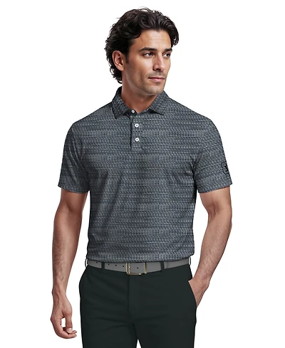 Pga Tour Men's Jacquard Micro Golf Polo Shirt