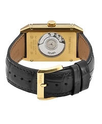 Gevril Men's Time Square Swiss Automatic Italian Leather Strap Watch