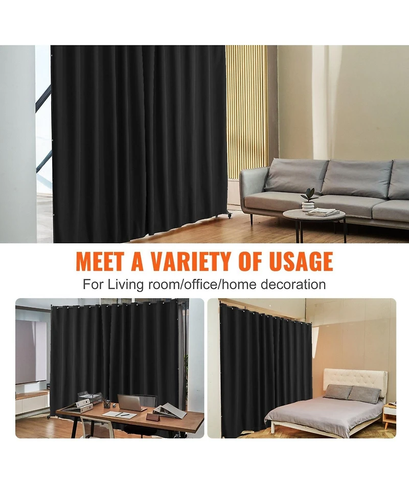 Sugift Portable Room Divider, Panel Divider with Wheels, Freestanding Privacy Screen