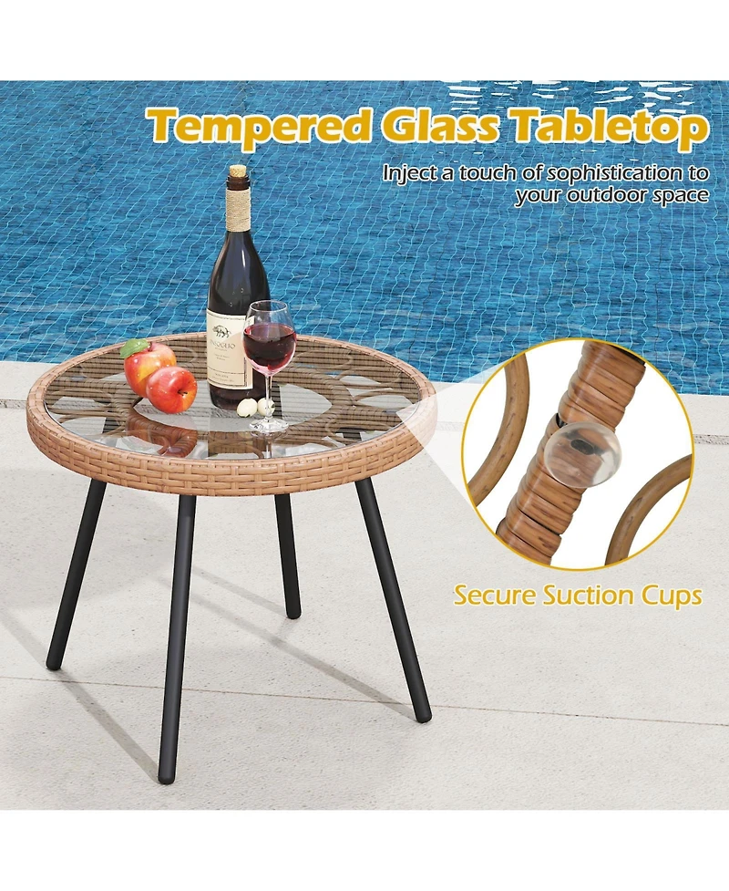 Sugift 3 Piece Patio Bistro Set with Heavy Duty Metal Frame