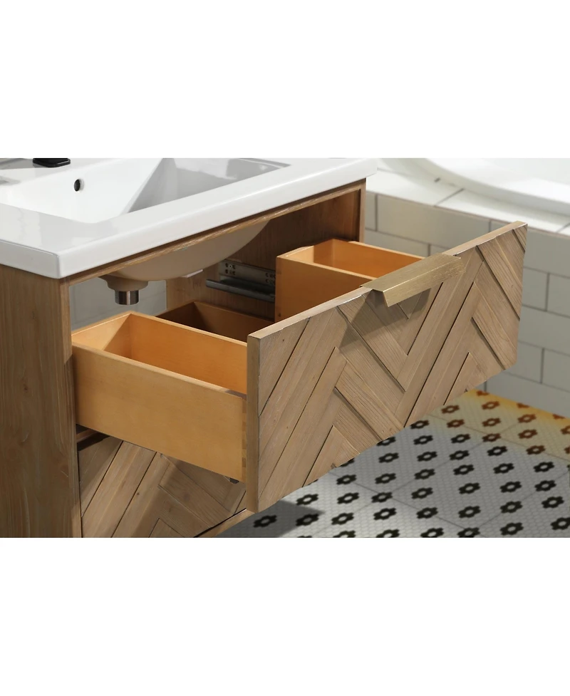 Ari Bath Carlsbad 30" Floating Bathroom Vanity Weathered Fir