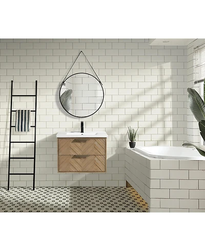 Ari Bath Carlsbad 30" Floating Bathroom Vanity Weathered Fir