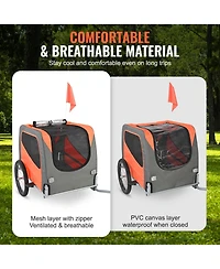 Zeus & Ruta Cat Bike Trailer Supports 66 lbs Pet Cart w Quick Fold Frame Qr Wheels Universal Coupler Reflectors Flag Collapsible