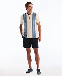 Original Penguin Men's Cotton Jacquard Vertical Stripe Short-Sleeve Polo Shirt