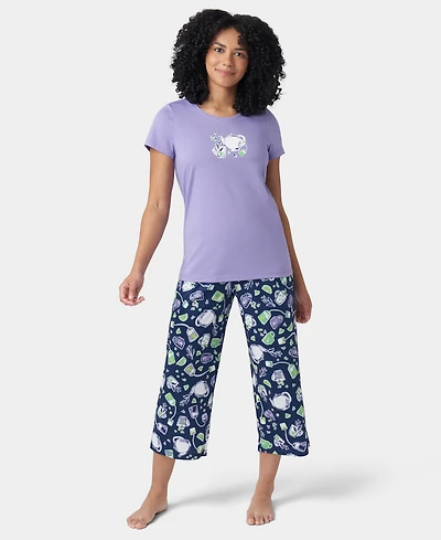 Hue Women's Printed Short-Sleeve Capri Pajama Set