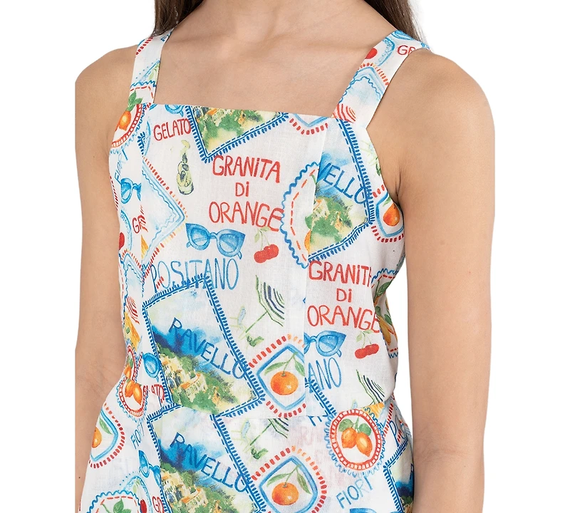 Rare Editions Girls' 7-16 Postcard Sleeveless Dress