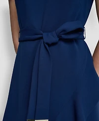 Dkny Women's Flutter Short-Sleeve V-Neck Faux-Wrap Dress