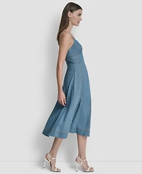 Dkny Women's Sleeveless Sweetheart Neck Midi Dress