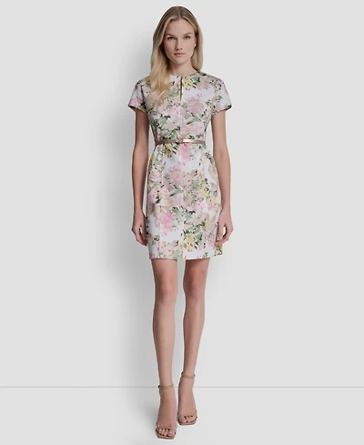 Dkny Women's Short-Sleeve Crewneck A-Line Dress